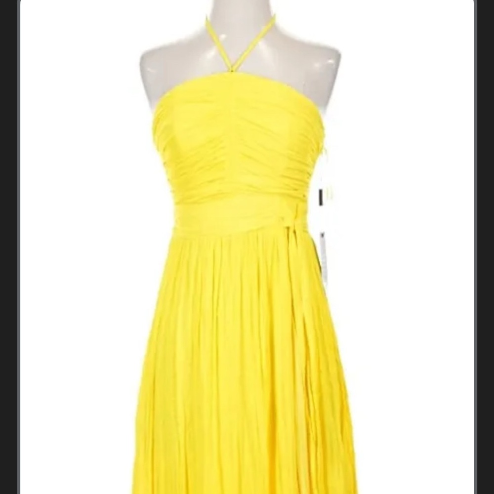 Vibrant Yellow Midi Dress